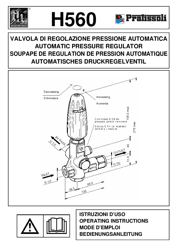 Interpump H560 Unloader Valves 7428